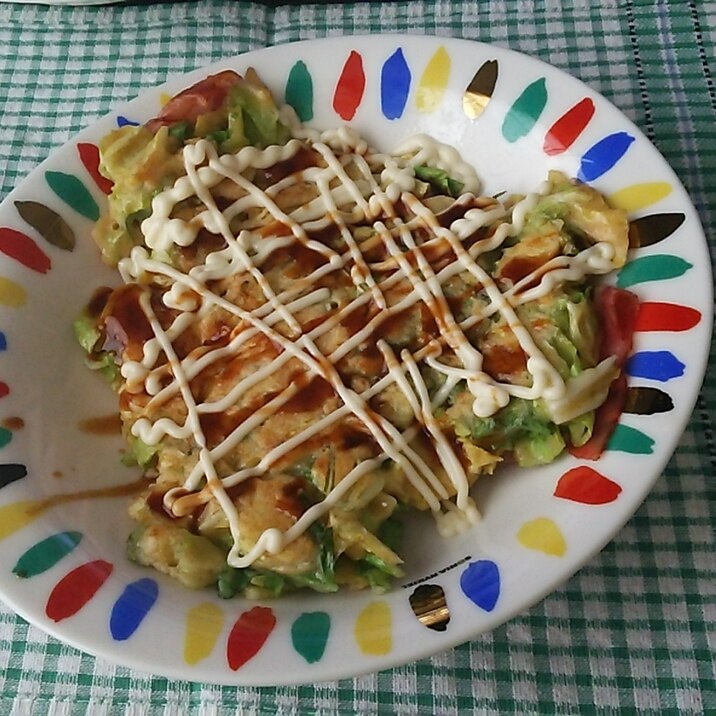 余り物で！たこ焼きの粉でお好み焼き